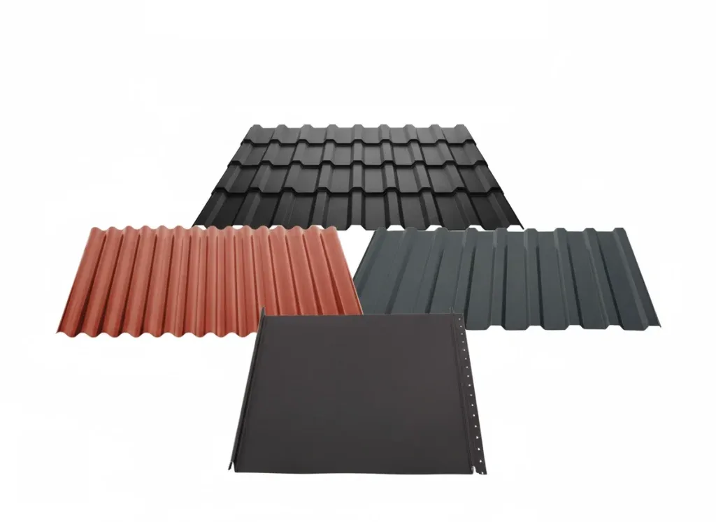 Dachziegelblech, Stehfalz, Wellblech und Trapezblech