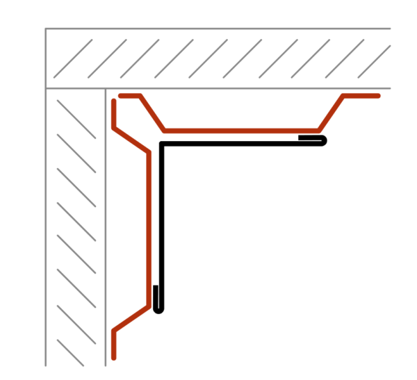 Innenecke Querschnittzeichnung
