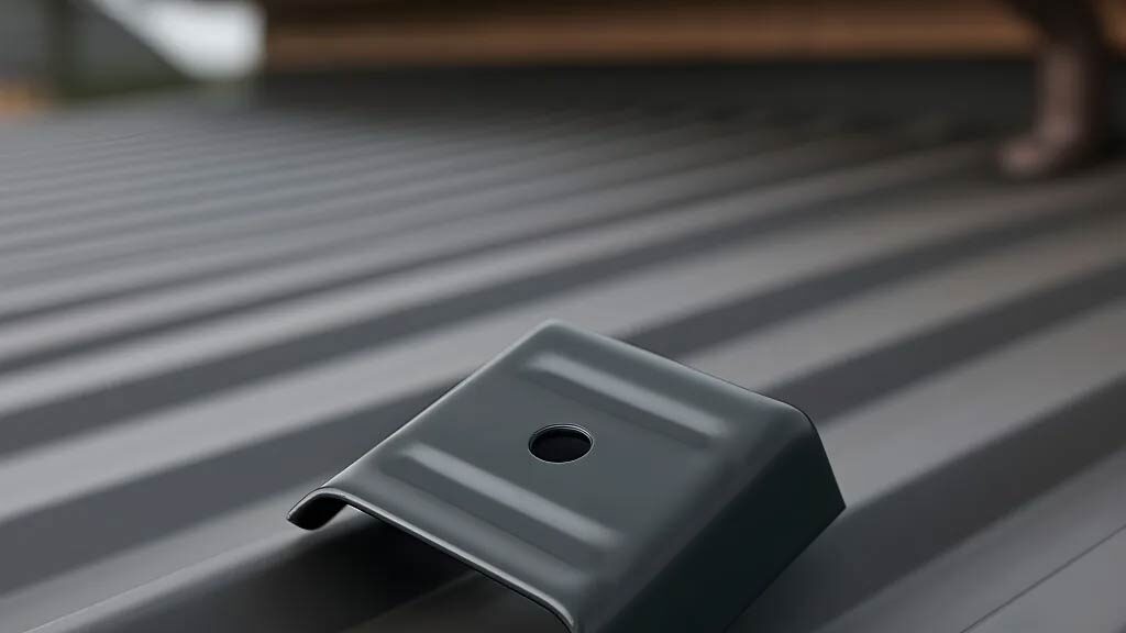 Graue Kalotte auf grauem Dachblech