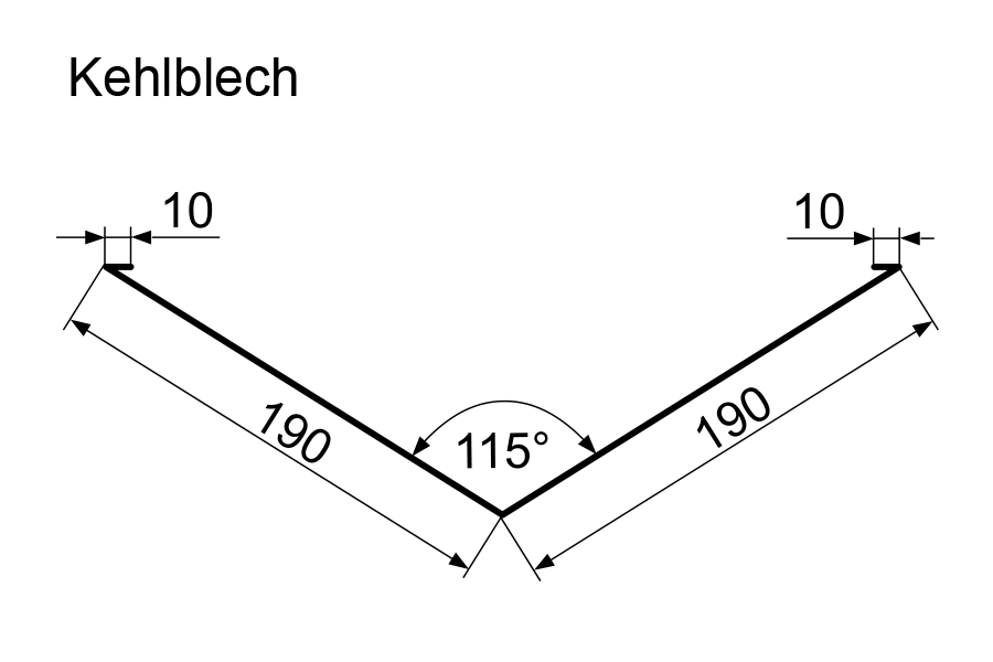 Kehlblech Querschnittzeichnung