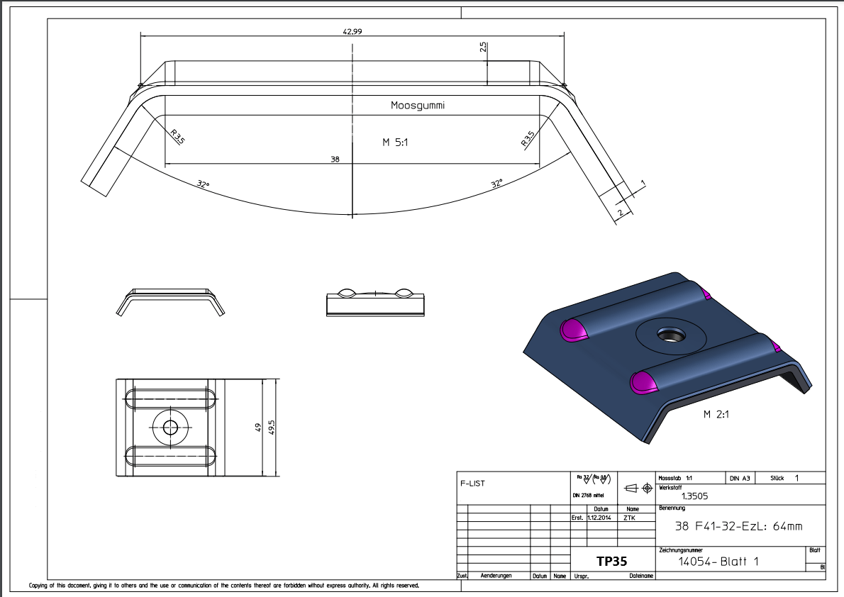 TP35 Kalotte Querschnittzeichnung