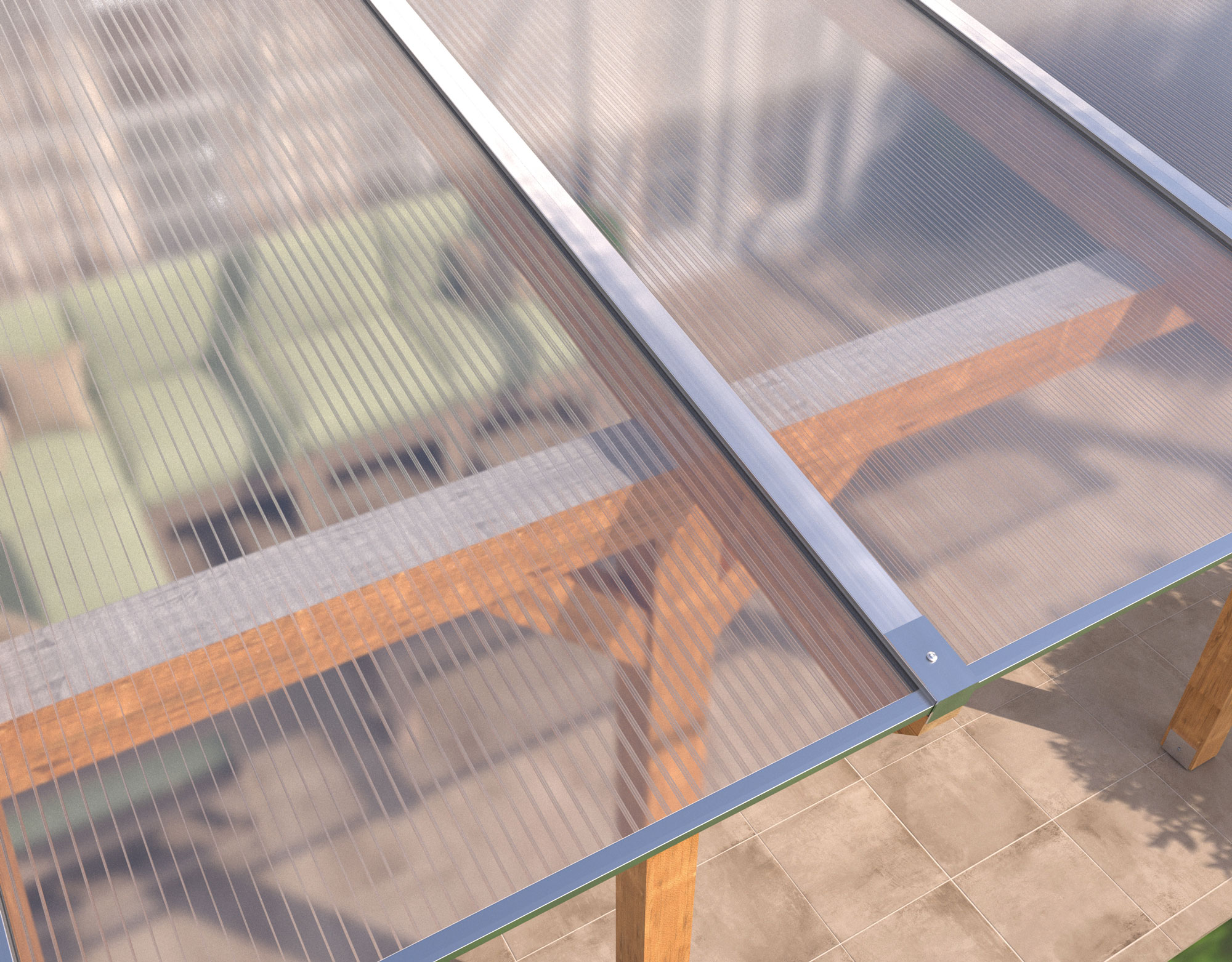 Terrassenüberdachung mit Doppelstegplatten