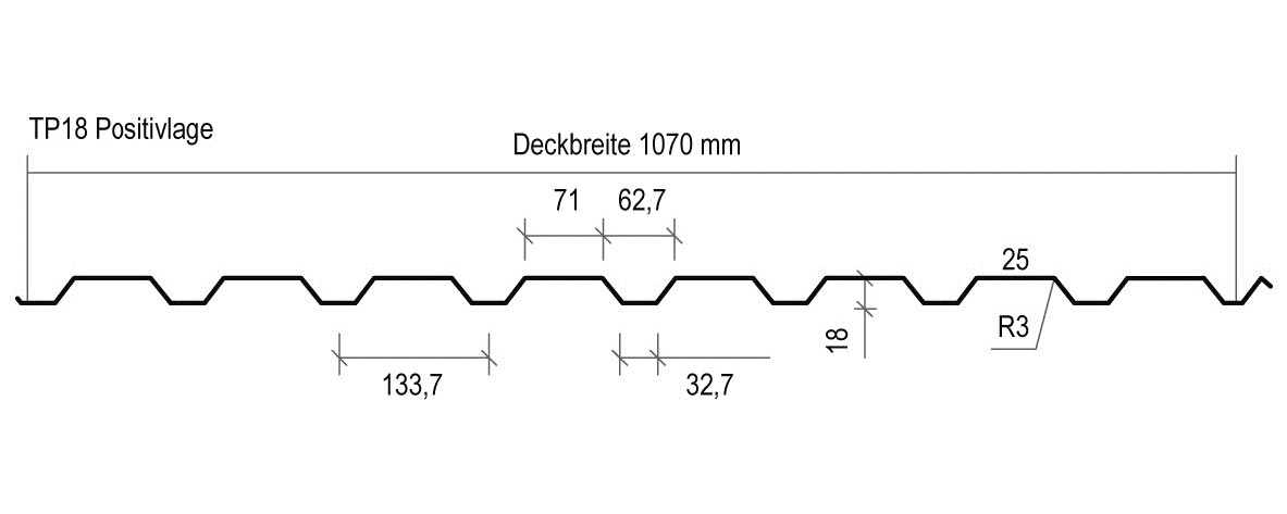 Wandprofil WP18 Querschnittzeichnung