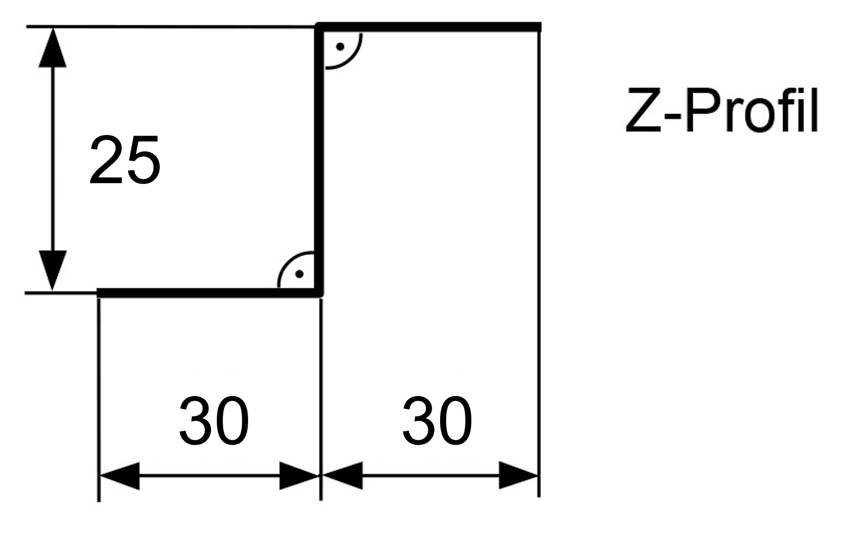 Z-Profil Querschnittzeichnung