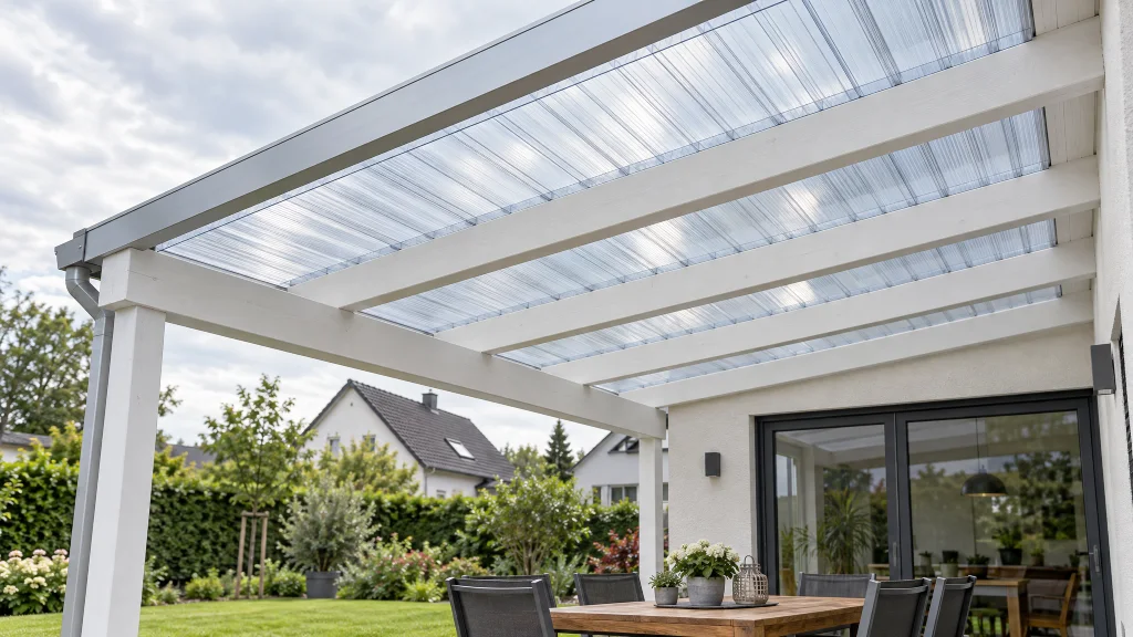Terrassenüberdachung aus Doppelstegplatten