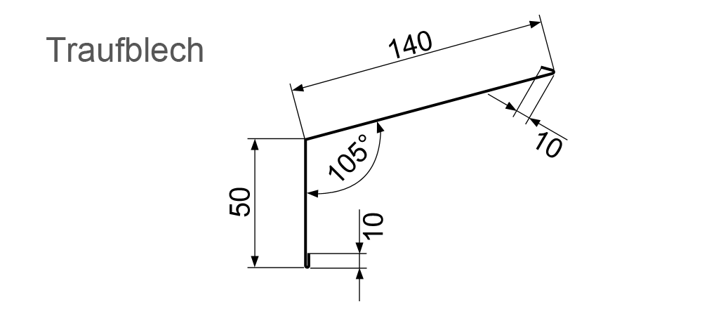Traufblech Querschnittzeichnung