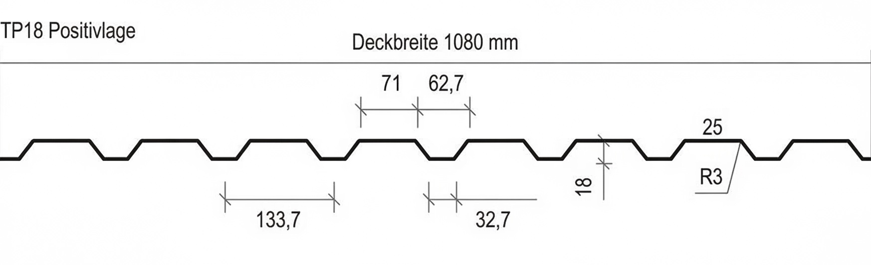 Wandprofil WP18 Querschnittzeichnung