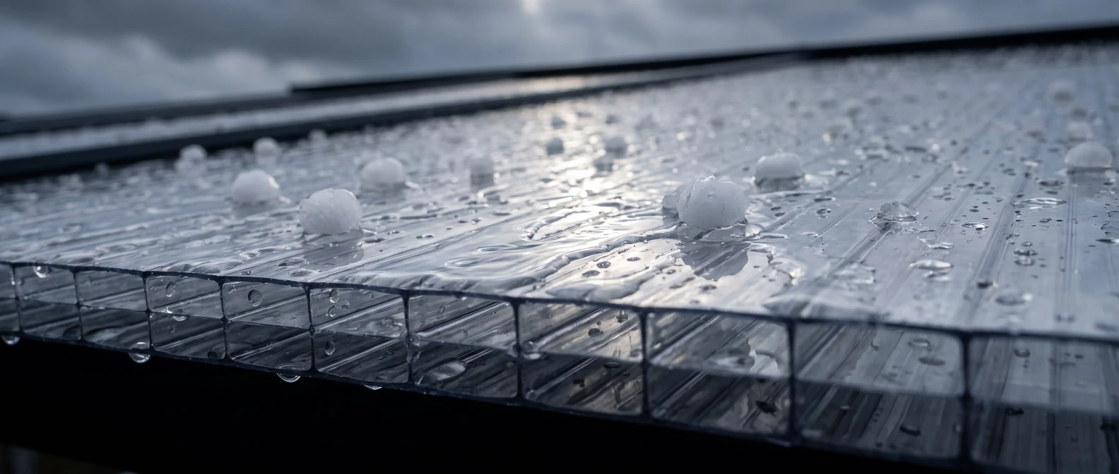Hagel auf Doppelstegplatten